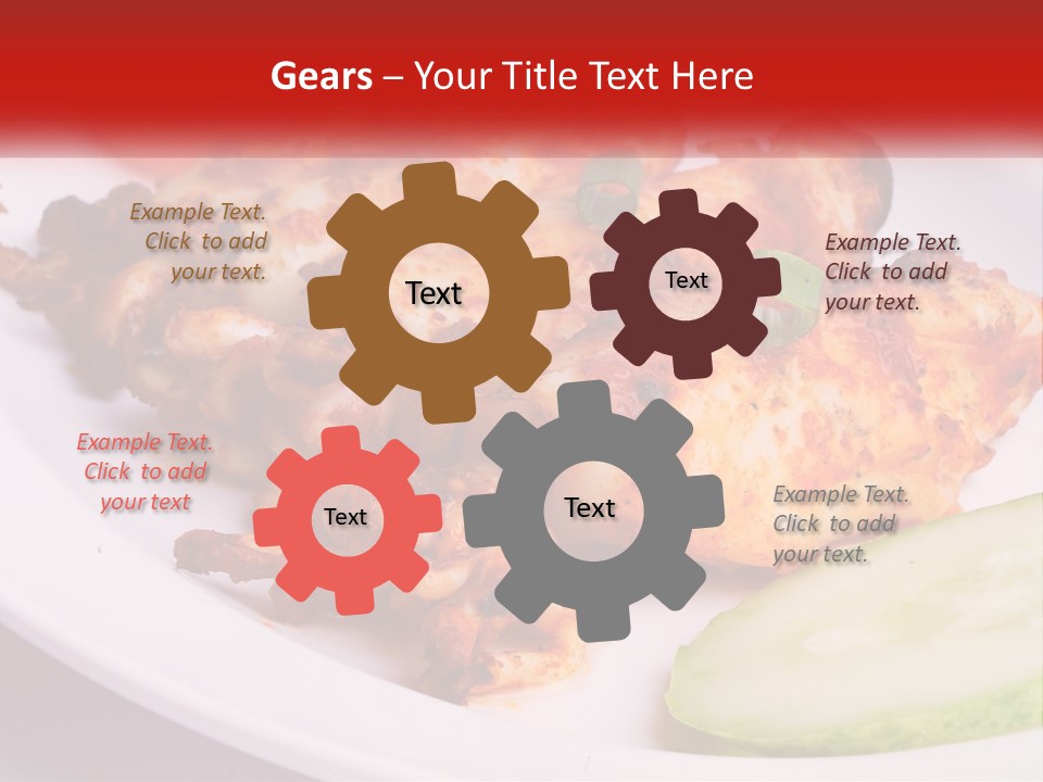 A White Plate Topped With Chicken And Vegetables PowerPoint Template