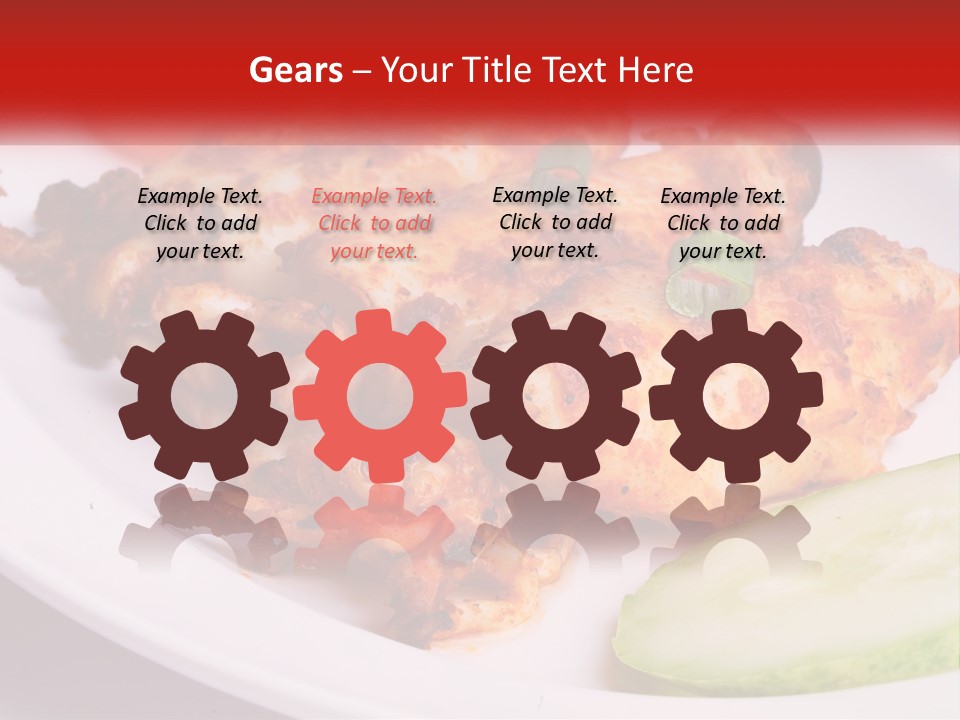 A White Plate Topped With Chicken And Vegetables PowerPoint Template