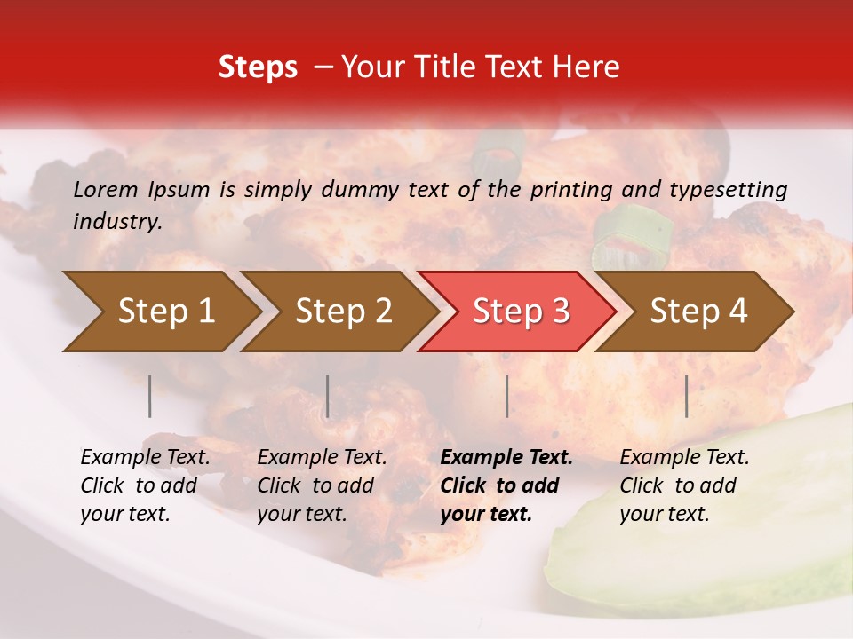 A White Plate Topped With Chicken And Vegetables PowerPoint Template