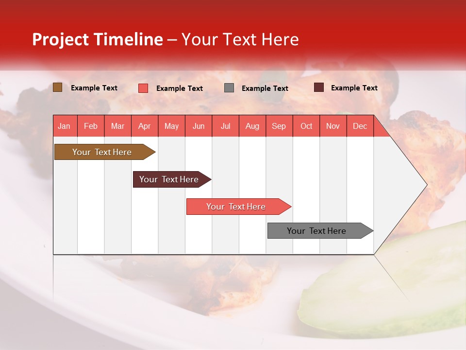 A White Plate Topped With Chicken And Vegetables PowerPoint Template