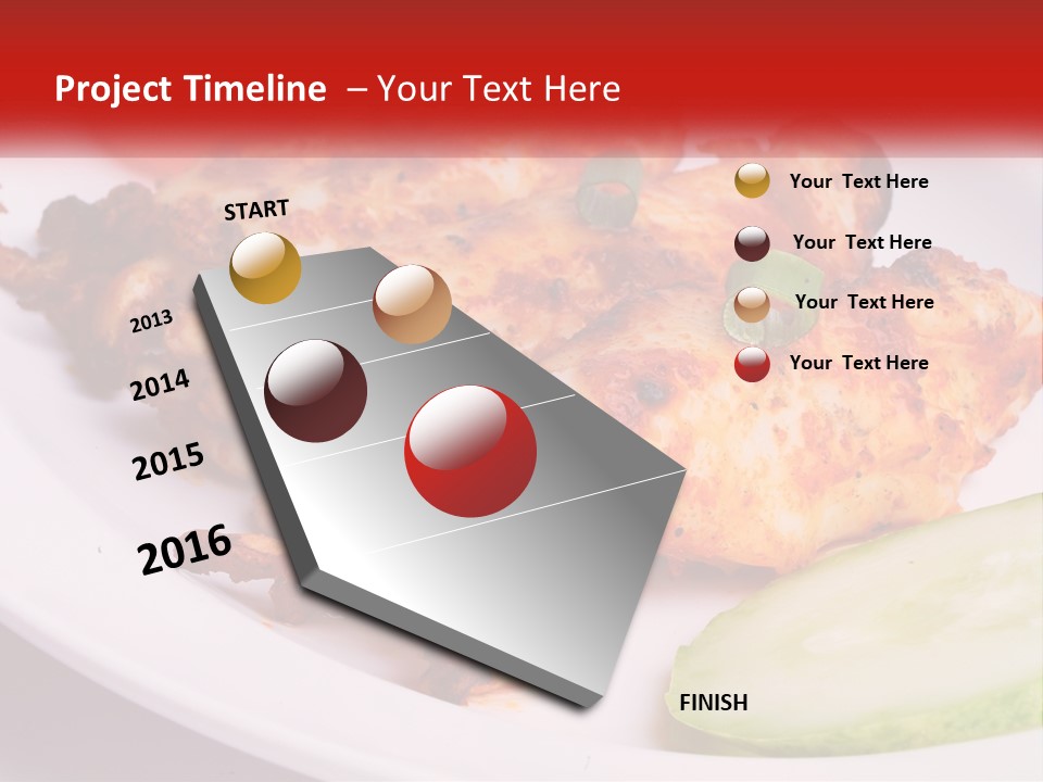 A White Plate Topped With Chicken And Vegetables PowerPoint Template
