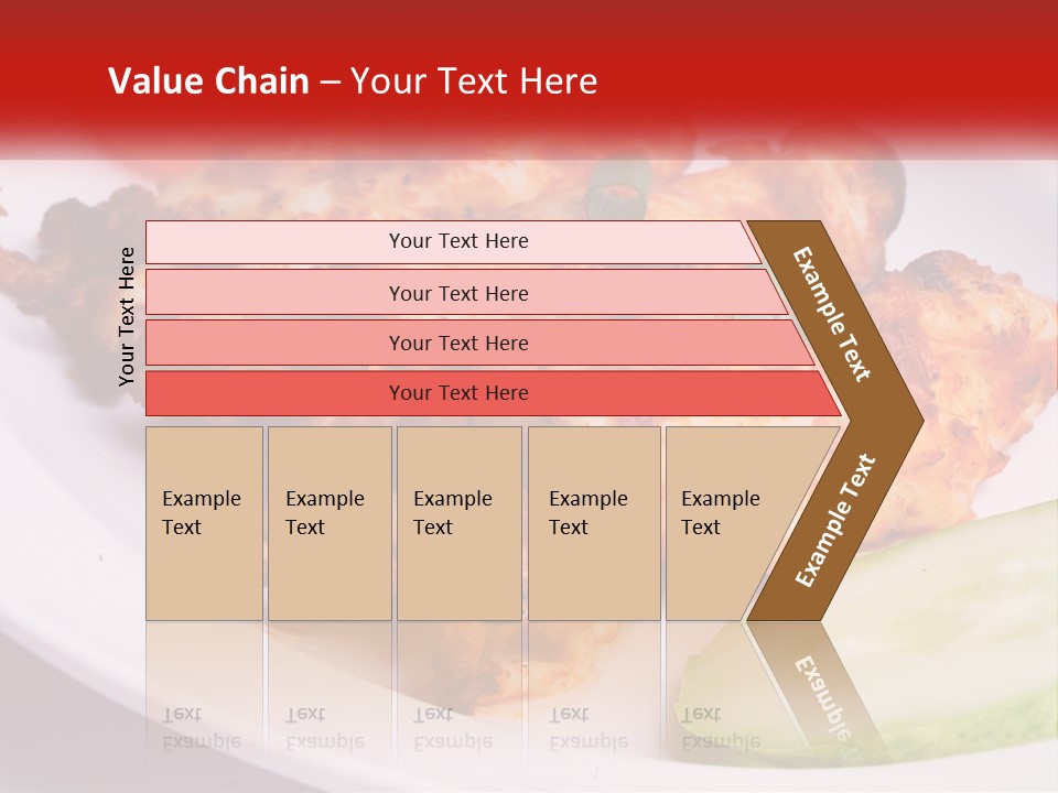 A White Plate Topped With Chicken And Vegetables PowerPoint Template