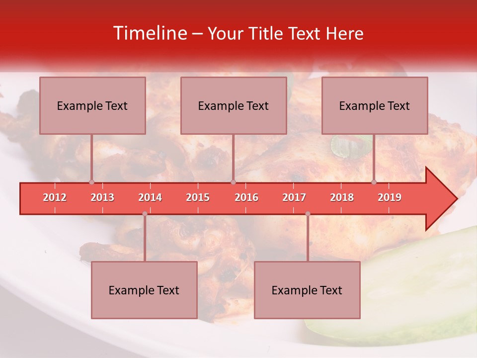 A White Plate Topped With Chicken And Vegetables PowerPoint Template