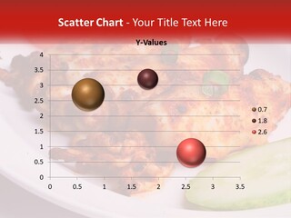 A White Plate Topped With Chicken And Vegetables PowerPoint Template