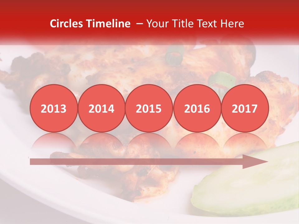 A White Plate Topped With Chicken And Vegetables PowerPoint Template