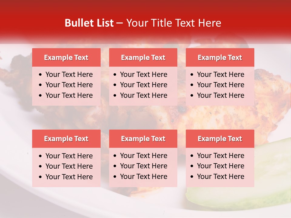 A White Plate Topped With Chicken And Vegetables PowerPoint Template