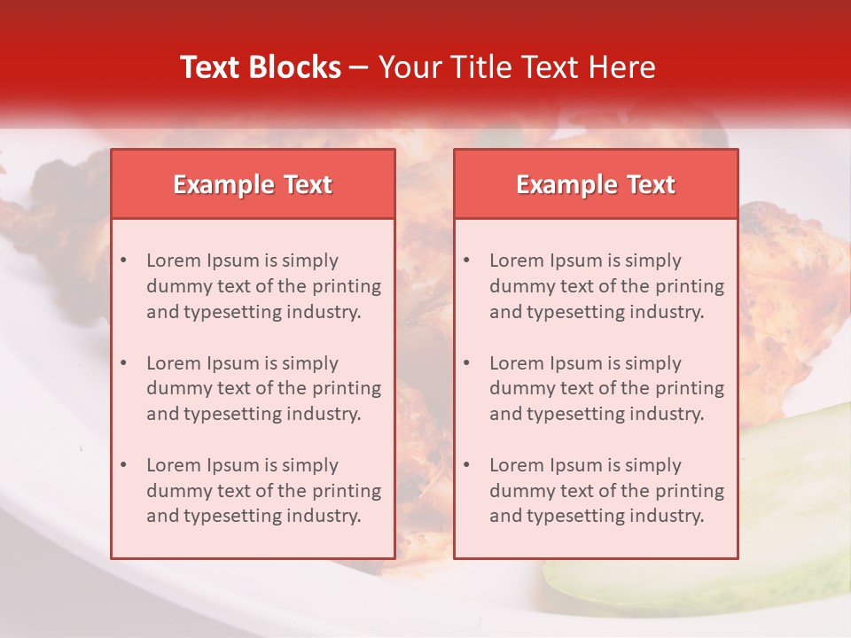 A White Plate Topped With Chicken And Vegetables PowerPoint Template