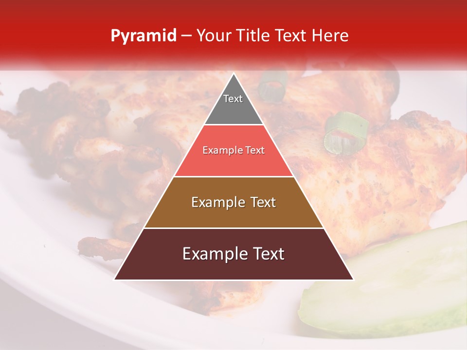 A White Plate Topped With Chicken And Vegetables PowerPoint Template