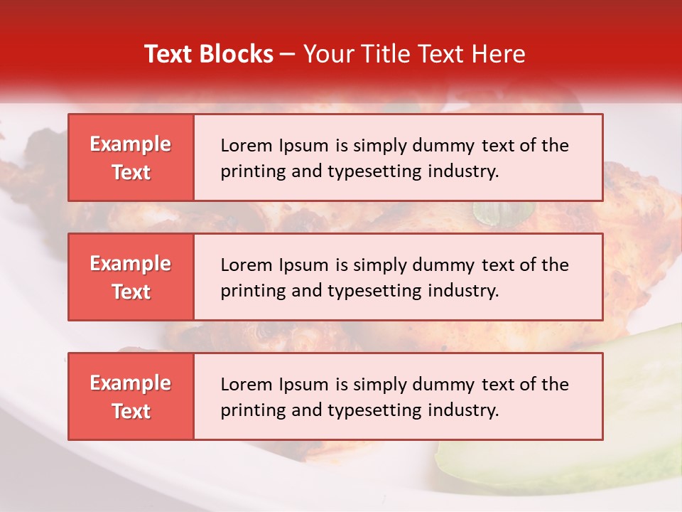 A White Plate Topped With Chicken And Vegetables PowerPoint Template