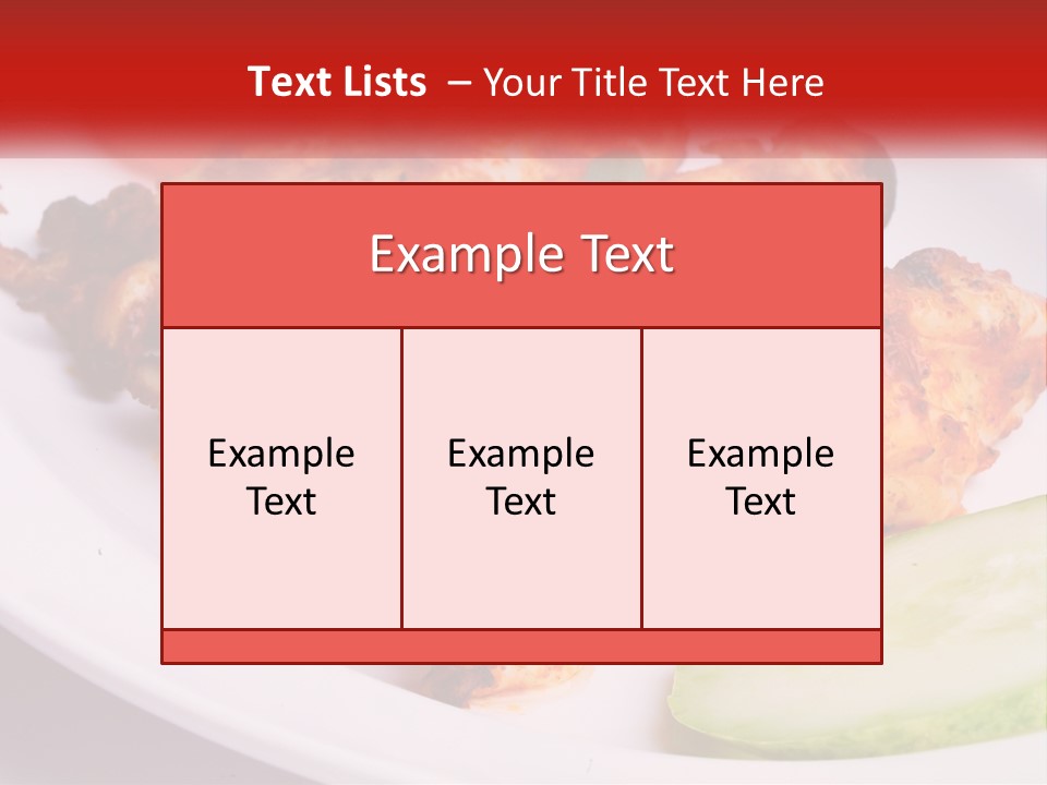 A White Plate Topped With Chicken And Vegetables PowerPoint Template