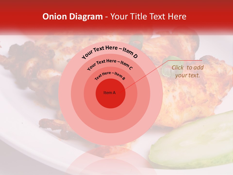 A White Plate Topped With Chicken And Vegetables PowerPoint Template