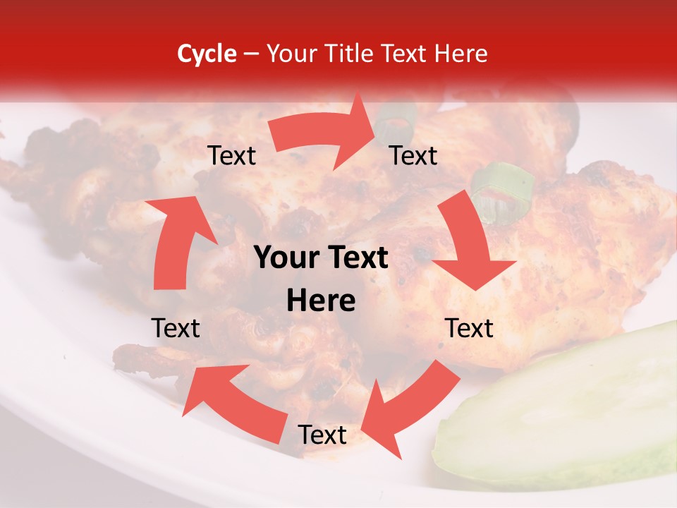 A White Plate Topped With Chicken And Vegetables PowerPoint Template