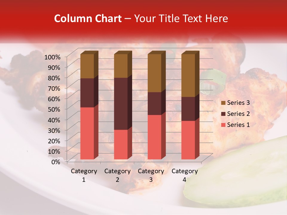 A White Plate Topped With Chicken And Vegetables PowerPoint Template