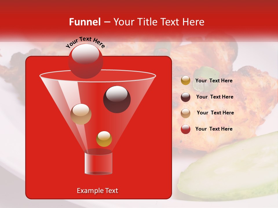 A White Plate Topped With Chicken And Vegetables PowerPoint Template