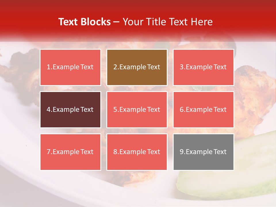 A White Plate Topped With Chicken And Vegetables PowerPoint Template