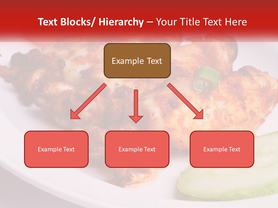 A White Plate Topped With Chicken And Vegetables PowerPoint Template