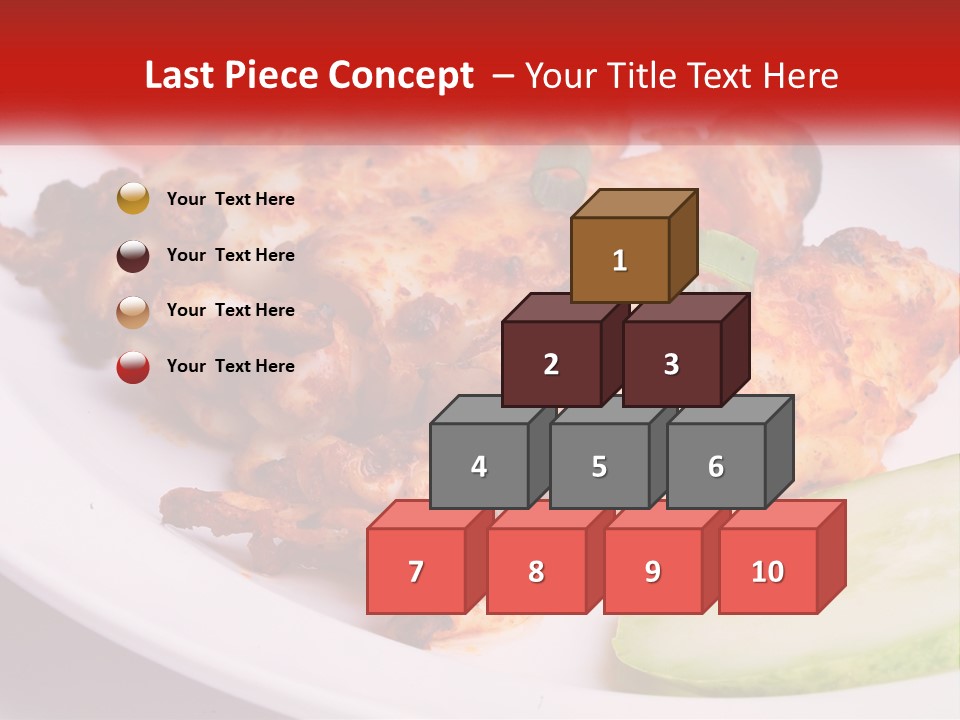 A White Plate Topped With Chicken And Vegetables PowerPoint Template