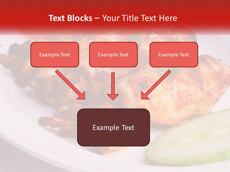 A White Plate Topped With Chicken And Vegetables PowerPoint Template