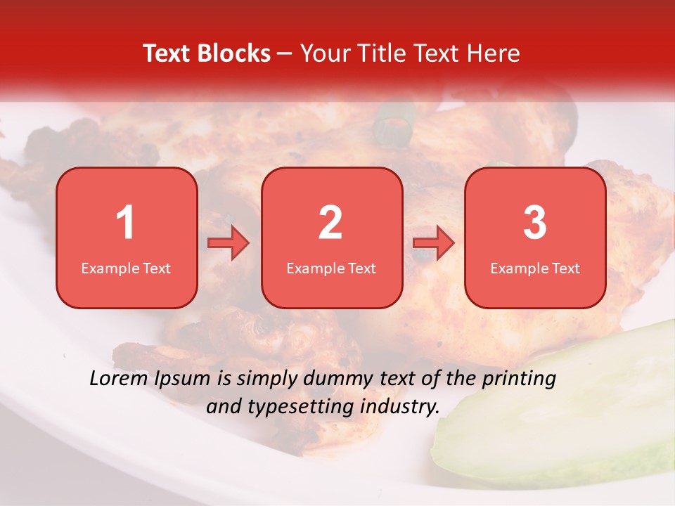 A White Plate Topped With Chicken And Vegetables PowerPoint Template