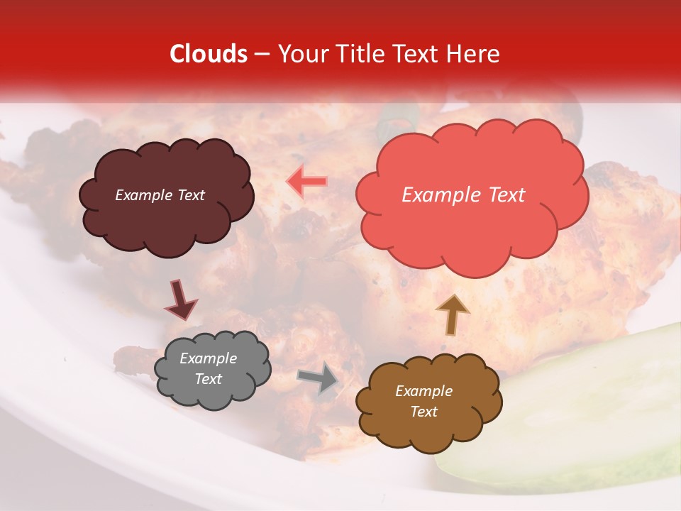 A White Plate Topped With Chicken And Vegetables PowerPoint Template