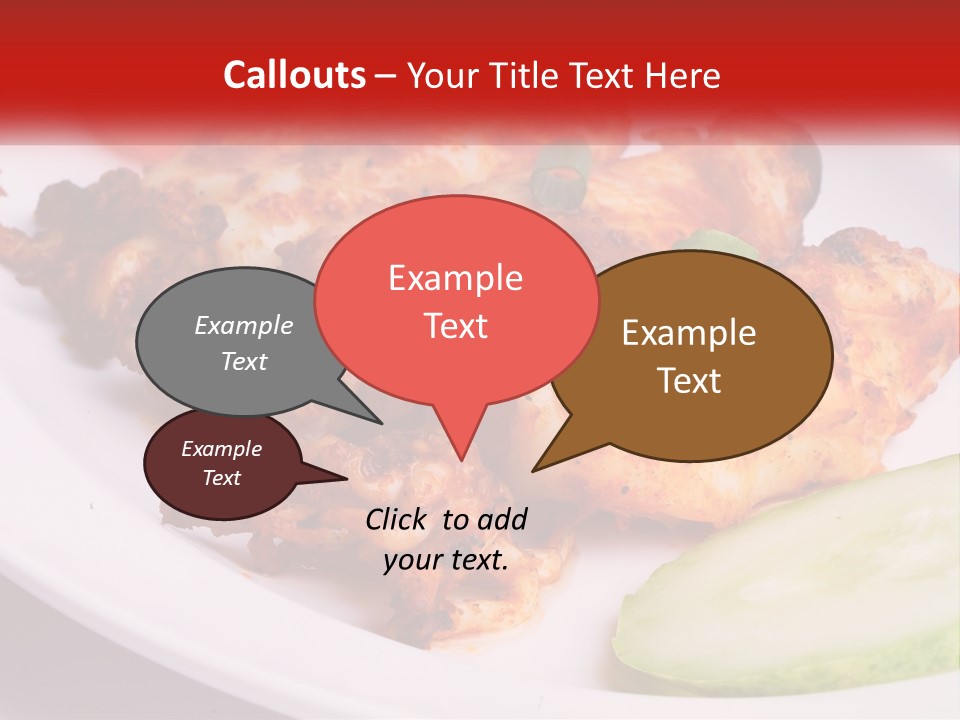A White Plate Topped With Chicken And Vegetables PowerPoint Template