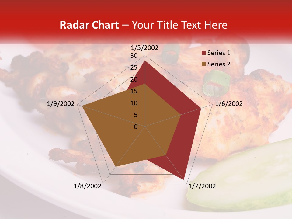 A White Plate Topped With Chicken And Vegetables PowerPoint Template