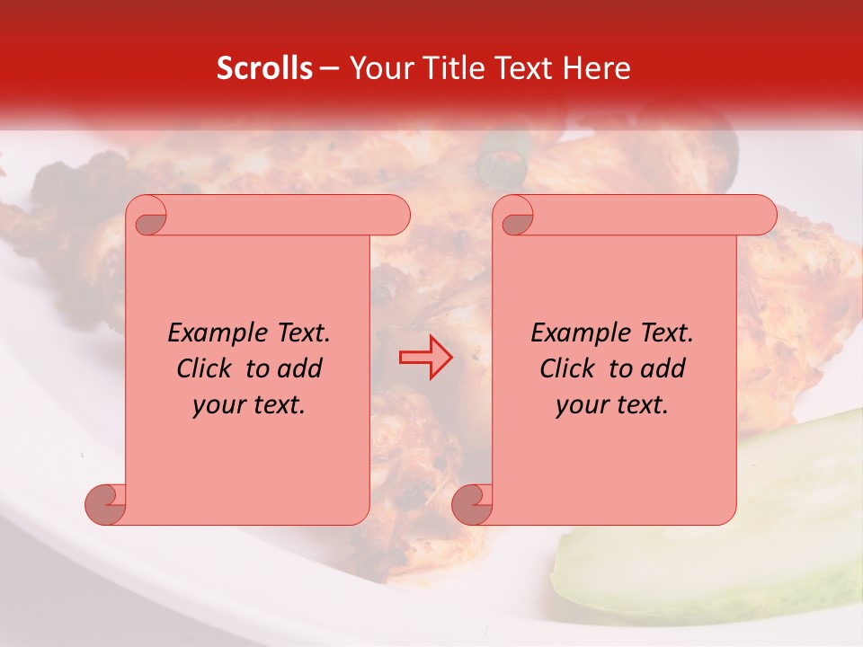 A White Plate Topped With Chicken And Vegetables PowerPoint Template