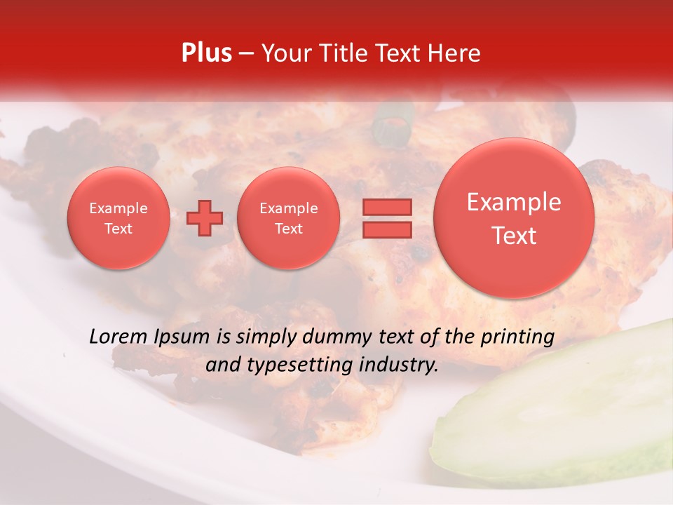 A White Plate Topped With Chicken And Vegetables PowerPoint Template