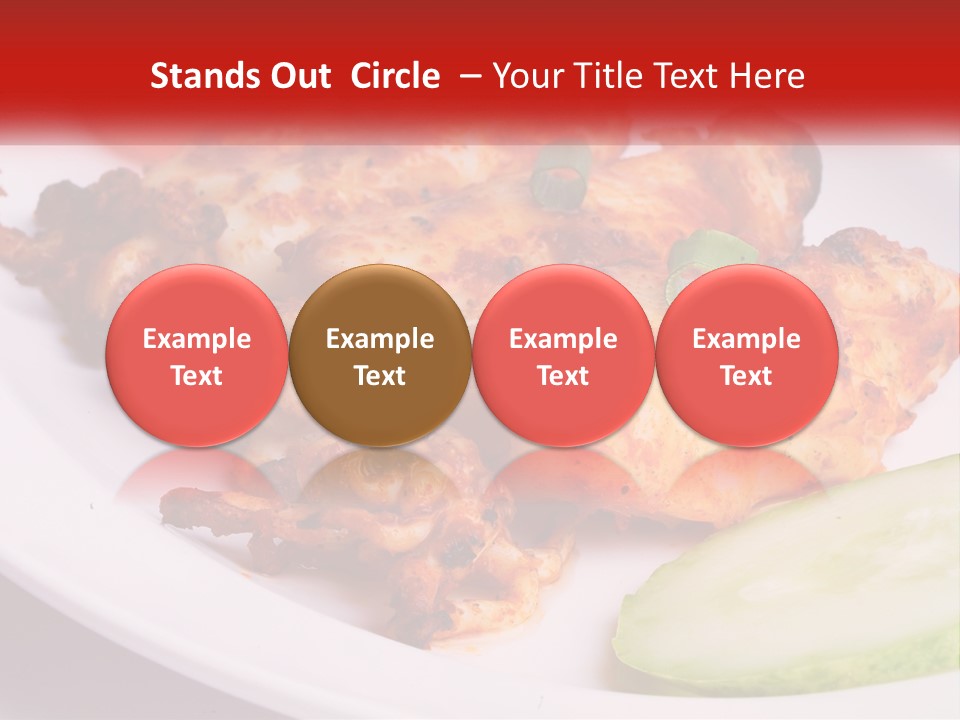 A White Plate Topped With Chicken And Vegetables PowerPoint Template
