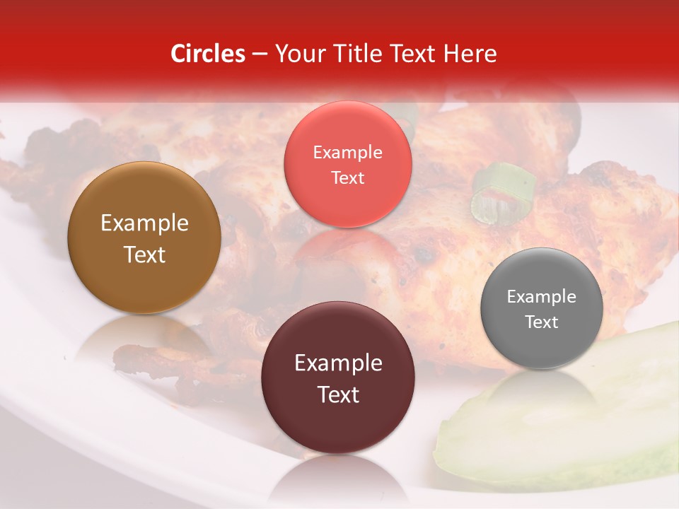 A White Plate Topped With Chicken And Vegetables PowerPoint Template