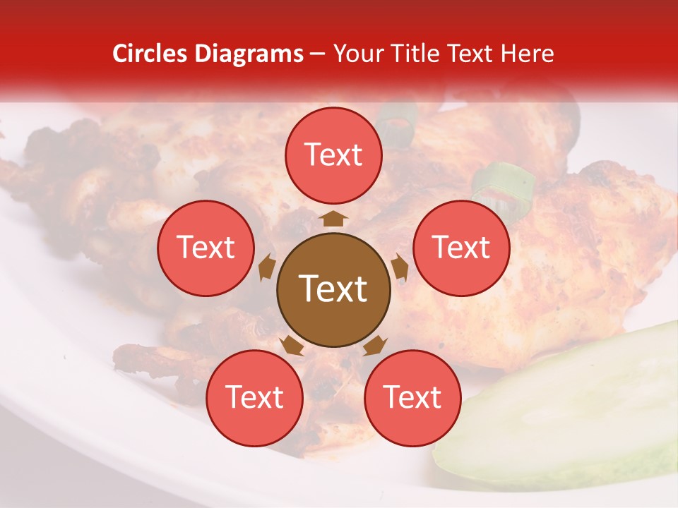 A White Plate Topped With Chicken And Vegetables PowerPoint Template