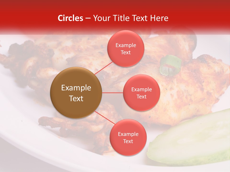 A White Plate Topped With Chicken And Vegetables PowerPoint Template