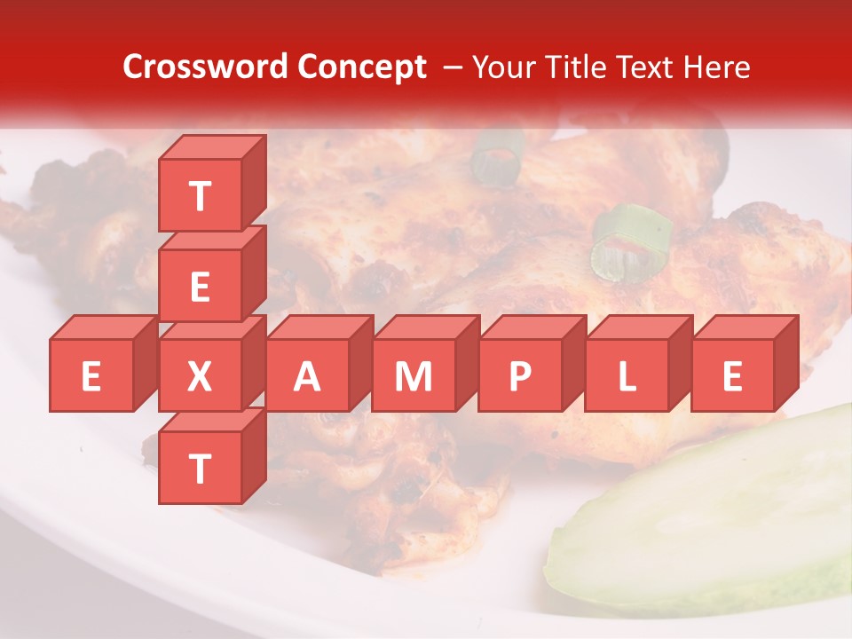 A White Plate Topped With Chicken And Vegetables PowerPoint Template