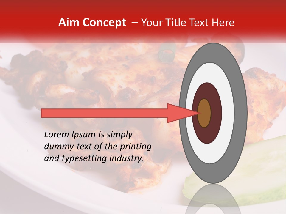 A White Plate Topped With Chicken And Vegetables PowerPoint Template