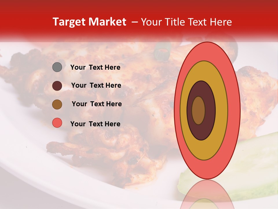 A White Plate Topped With Chicken And Vegetables PowerPoint Template
