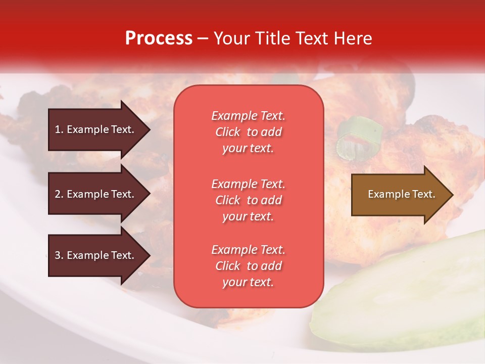 A White Plate Topped With Chicken And Vegetables PowerPoint Template