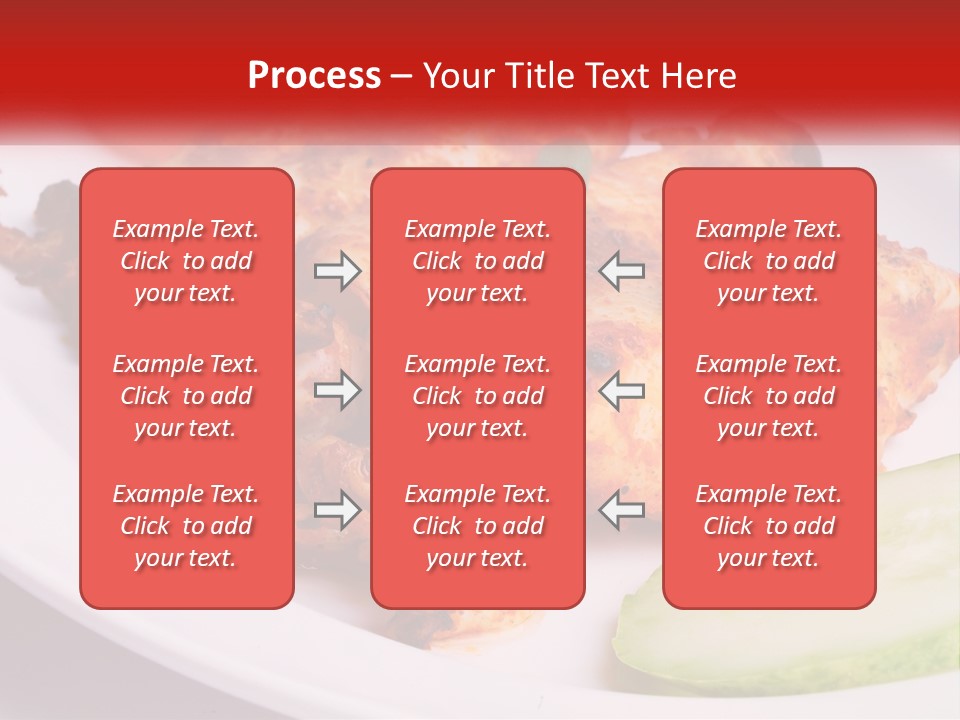 A White Plate Topped With Chicken And Vegetables PowerPoint Template