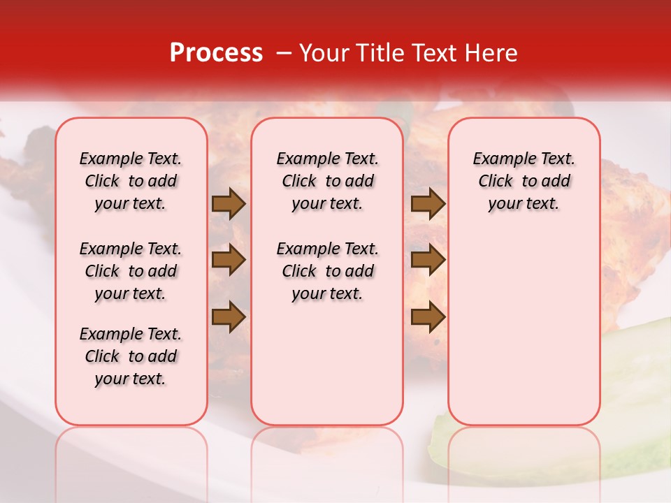 A White Plate Topped With Chicken And Vegetables PowerPoint Template