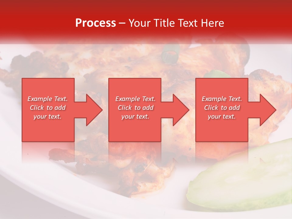 A White Plate Topped With Chicken And Vegetables PowerPoint Template