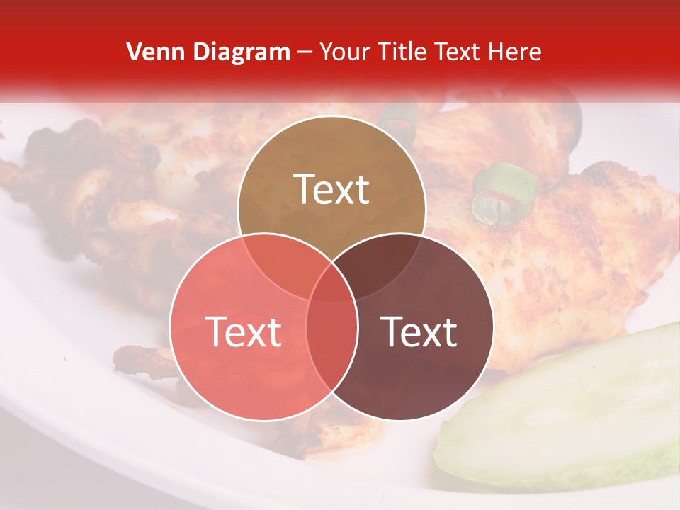 A White Plate Topped With Chicken And Vegetables PowerPoint Template
