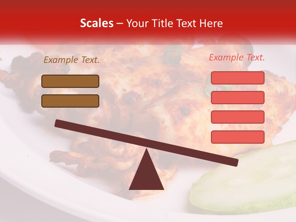 A White Plate Topped With Chicken And Vegetables PowerPoint Template