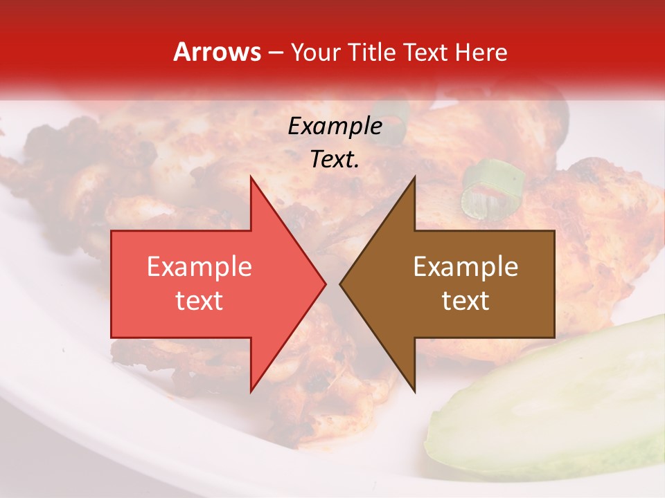 A White Plate Topped With Chicken And Vegetables PowerPoint Template