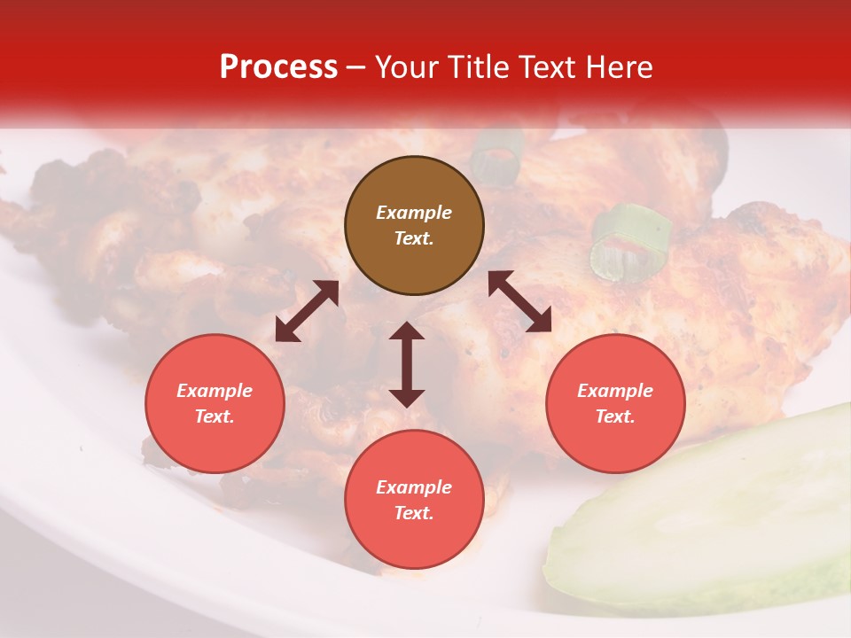 A White Plate Topped With Chicken And Vegetables PowerPoint Template
