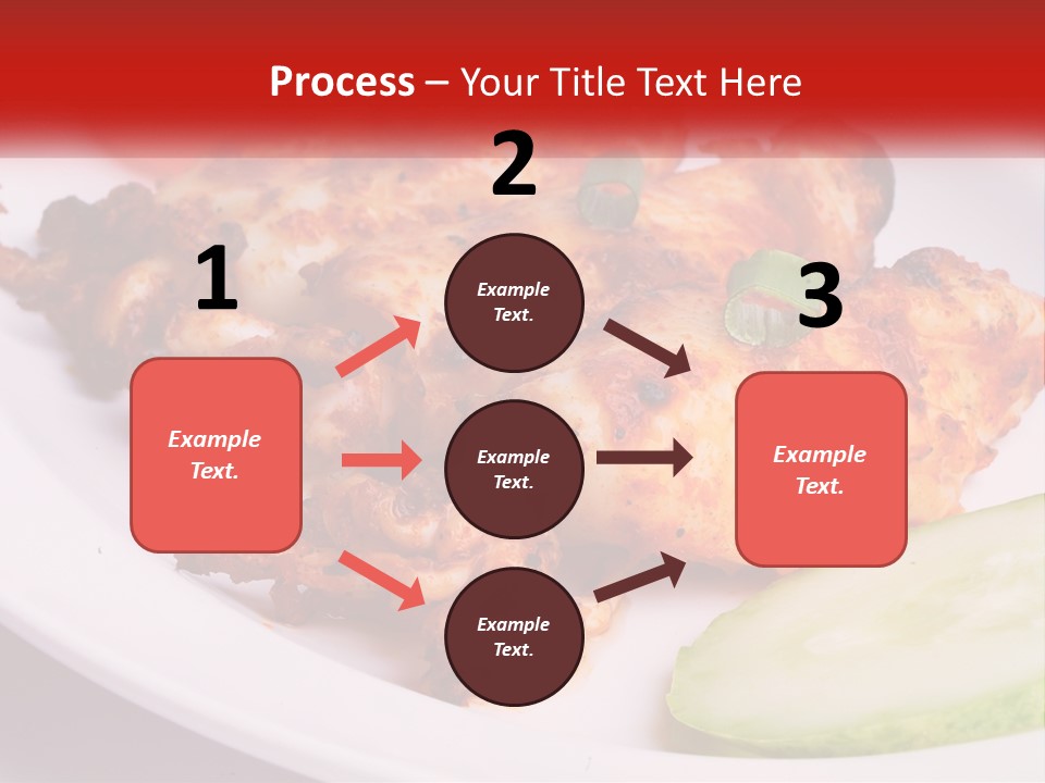 A White Plate Topped With Chicken And Vegetables PowerPoint Template