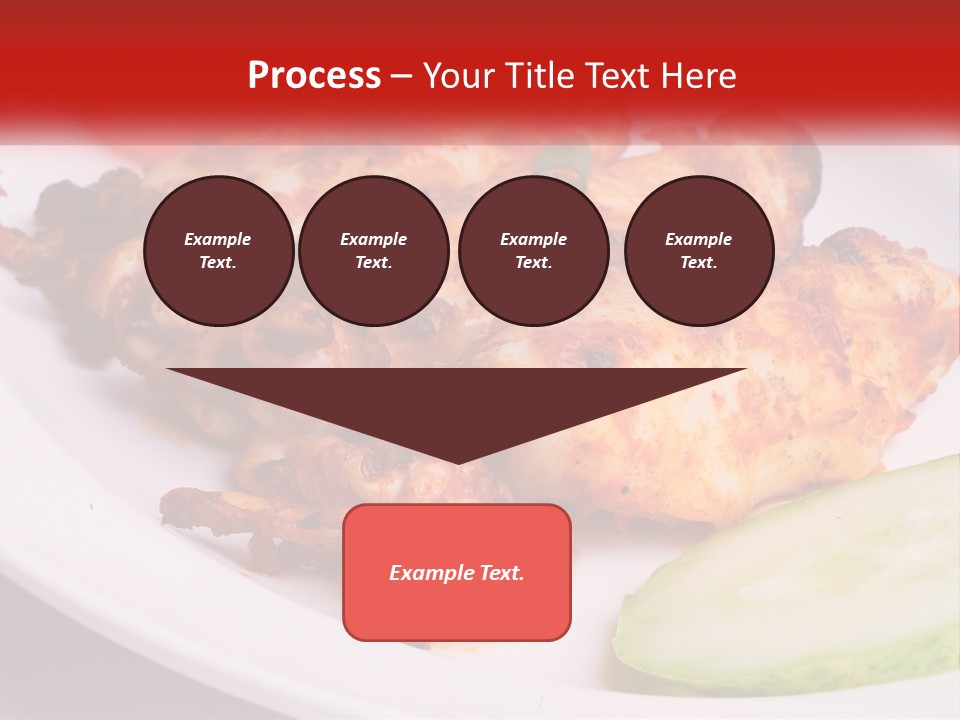 A White Plate Topped With Chicken And Vegetables PowerPoint Template