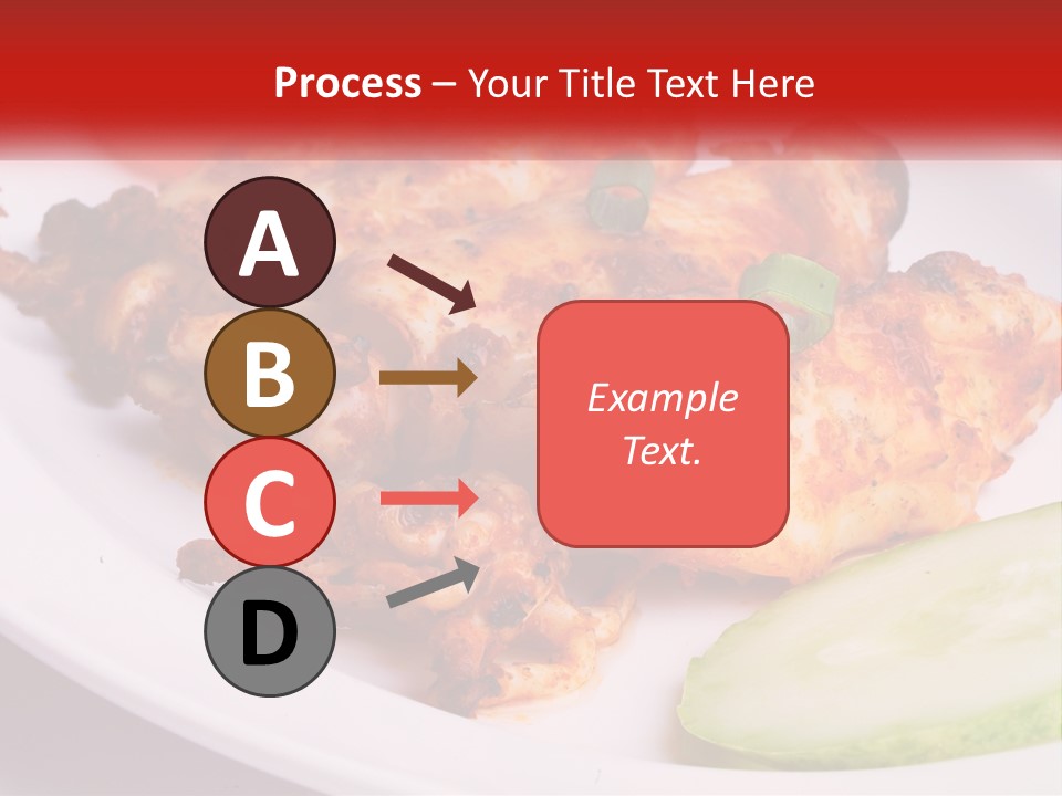 A White Plate Topped With Chicken And Vegetables PowerPoint Template
