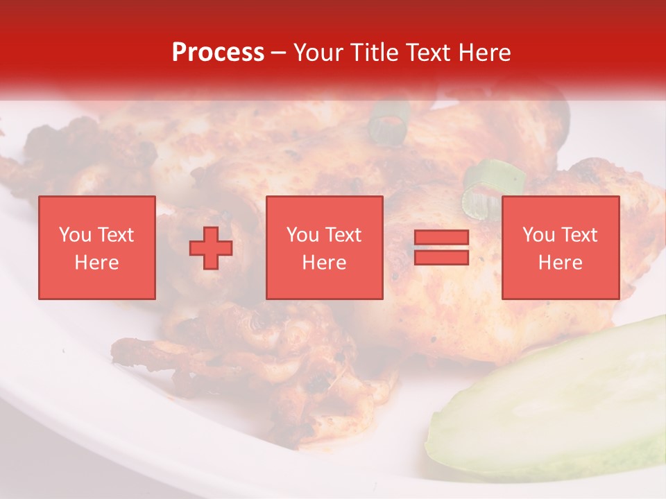 A White Plate Topped With Chicken And Vegetables PowerPoint Template