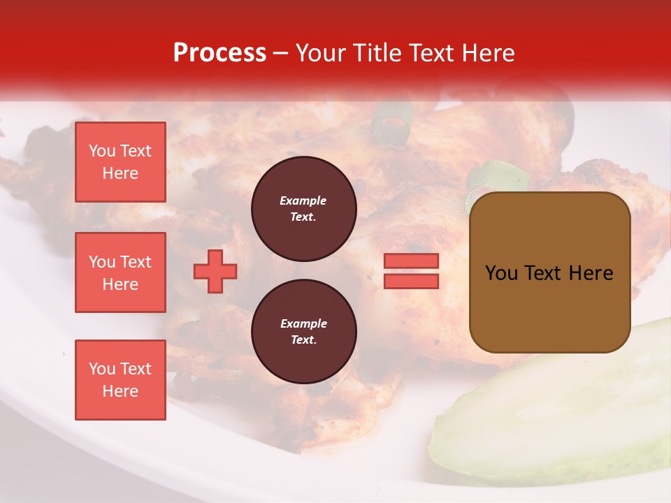 A White Plate Topped With Chicken And Vegetables PowerPoint Template