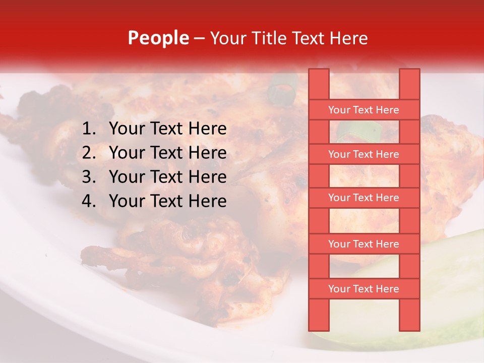 A White Plate Topped With Chicken And Vegetables PowerPoint Template