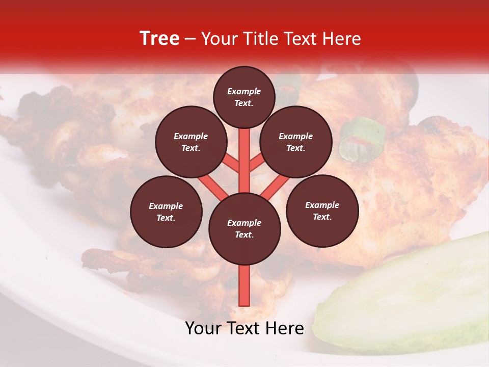 A White Plate Topped With Chicken And Vegetables PowerPoint Template